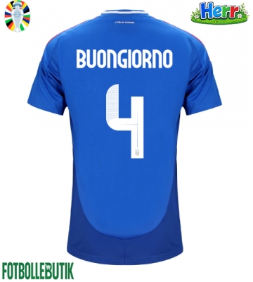 Italien Alessandro Buongiorno #4 Hemmatröja EM 2024 Kortärmad